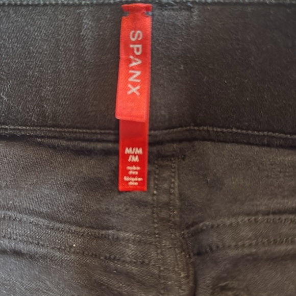 SPANX Black Pull On Skinny Jeans Womens Medium Ankle Length Slimming - Picture 7 of 7